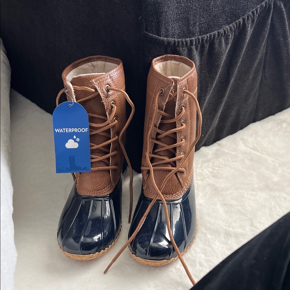 Jambu Navy and Tan Waterproof Boots